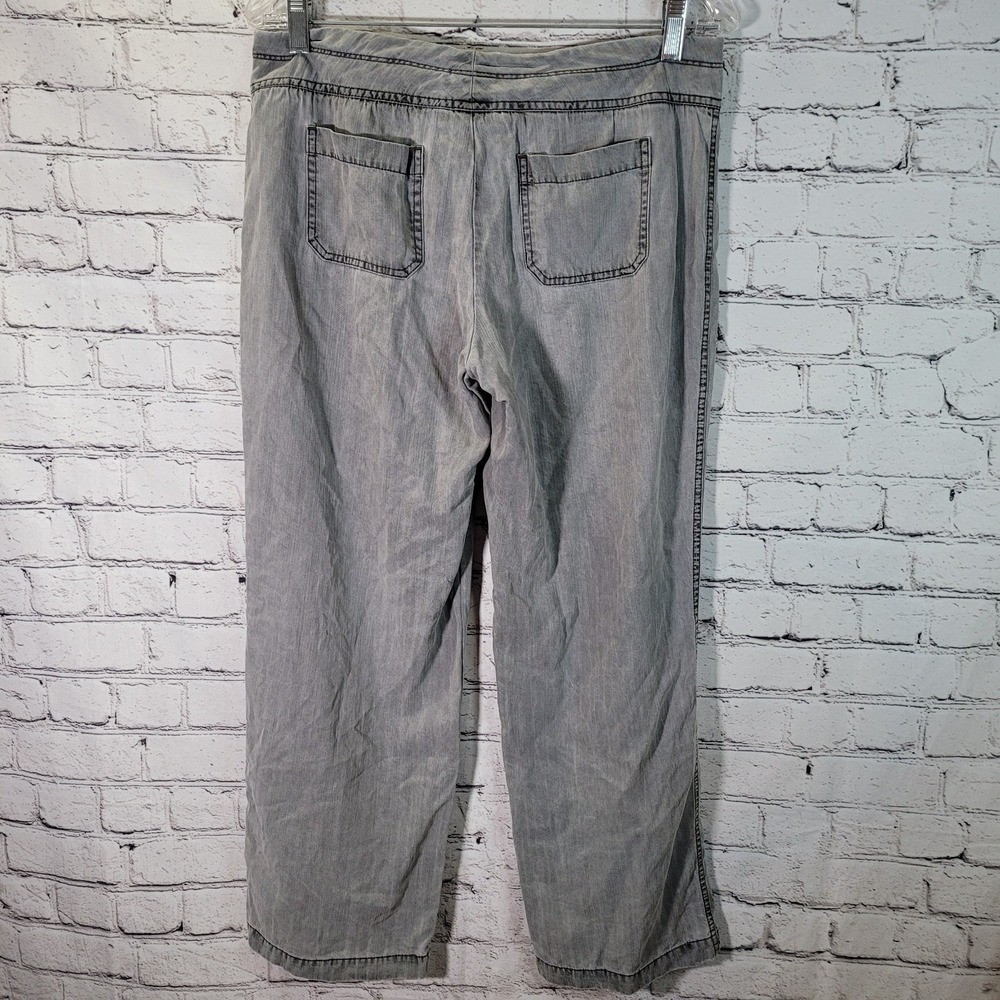 Sundance Pants Womens P6 Grey Good Tencel Wide Leg Button Fly Herringbone P6 - Picture 3 of 6